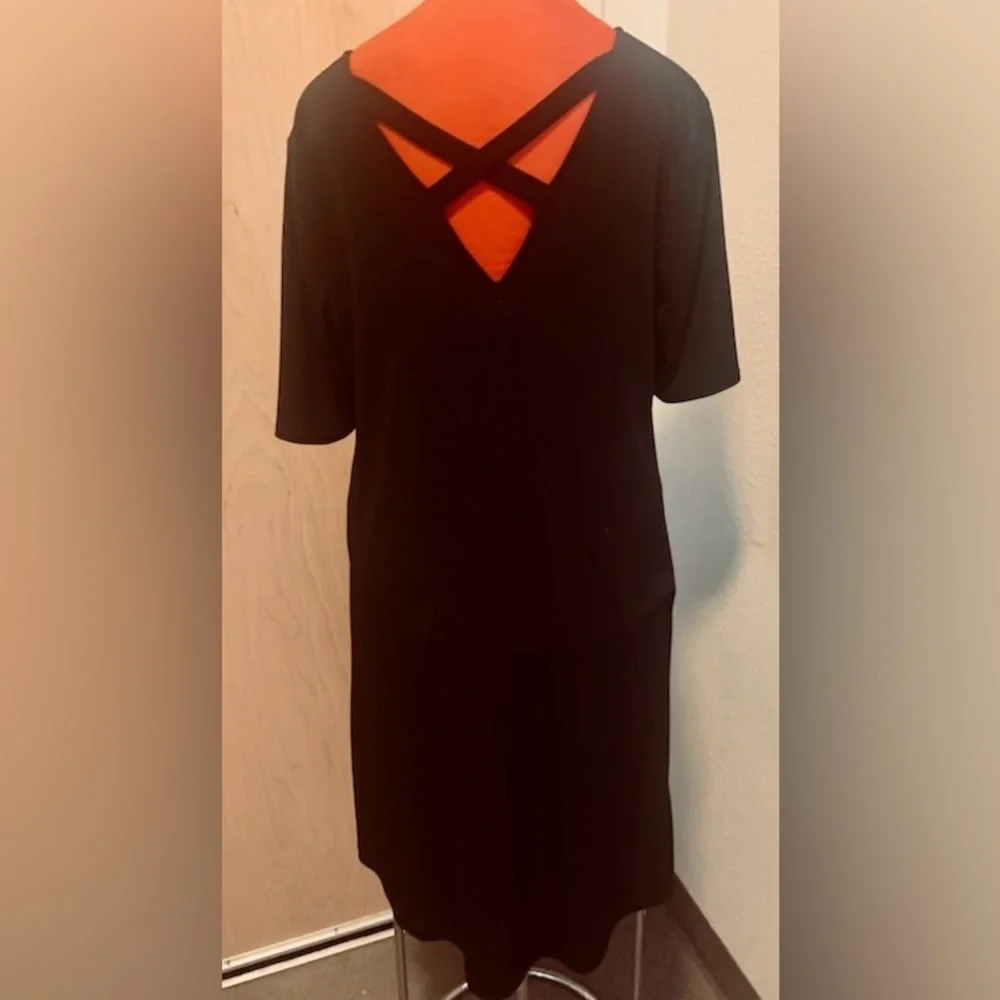 Chico’s Black V-Neck Criss-Cross Back Dress - Picture 6 of 11